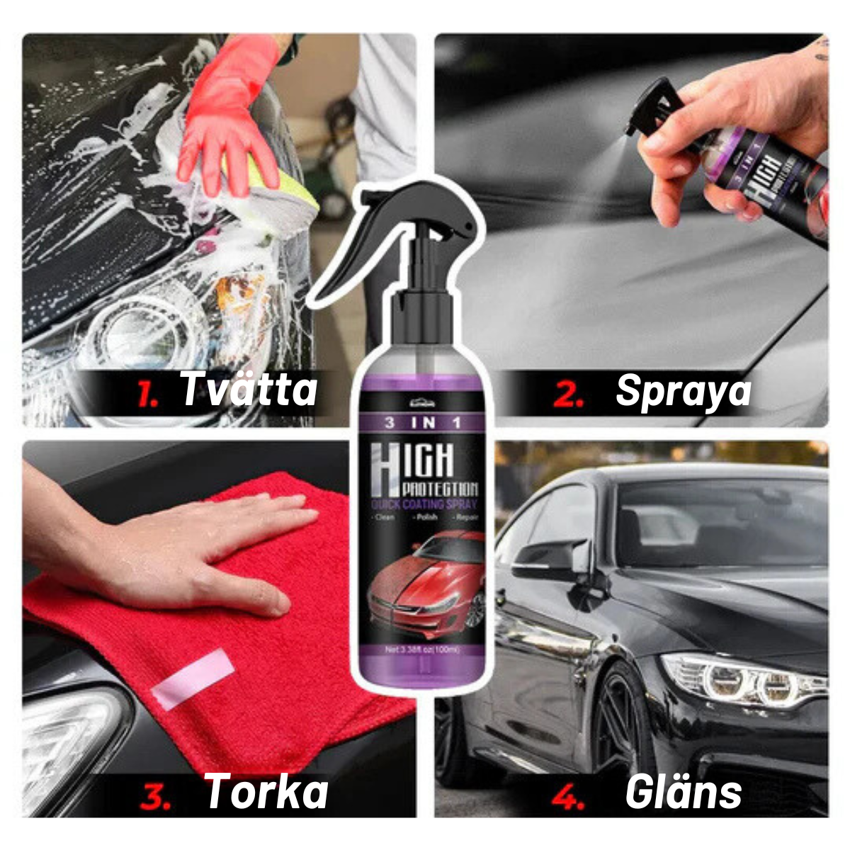 3-i-1 CarSpray™ | Rengör, återställ & skydda din bil! - 2+1 GRATIS!